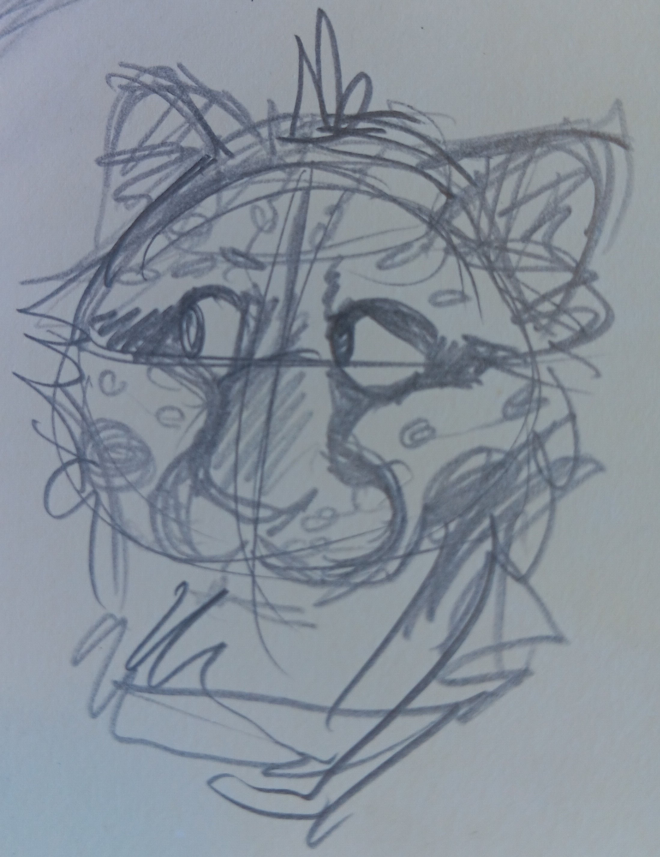 pencil sketch of seònaid. ve is looking to the left with a neutral expression.